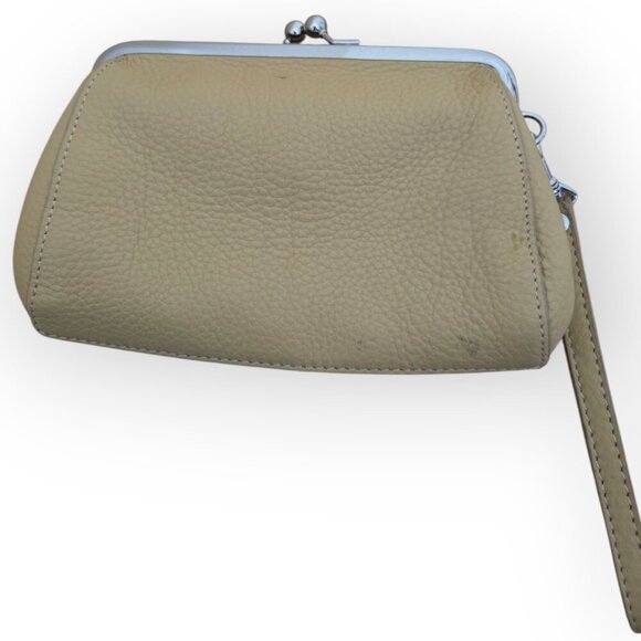 Talbots Leather Kiss-Lock Wristlet in Beige - Picture 9 of 9